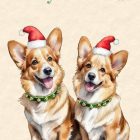 Preview of Christmas Card featuring Pembroke Welsh Corgis dogs