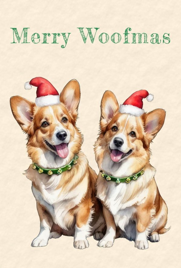 Preview of Christmas Card featuring Pembroke Welsh Corgis dogs